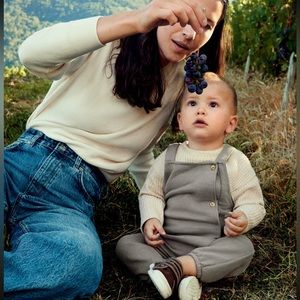 Zara Button Textures Overalls - Dark Grey - wore once 3-6 months